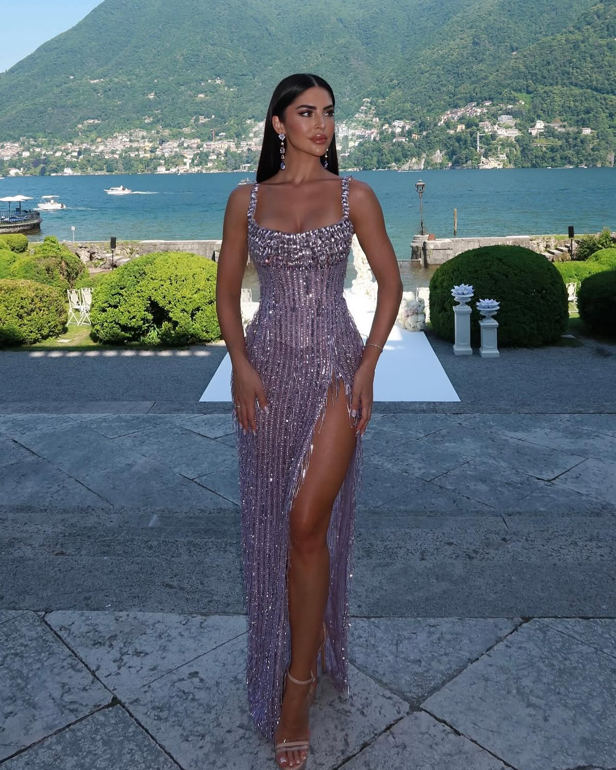 Albina Dyla Strap Corset Long Dress