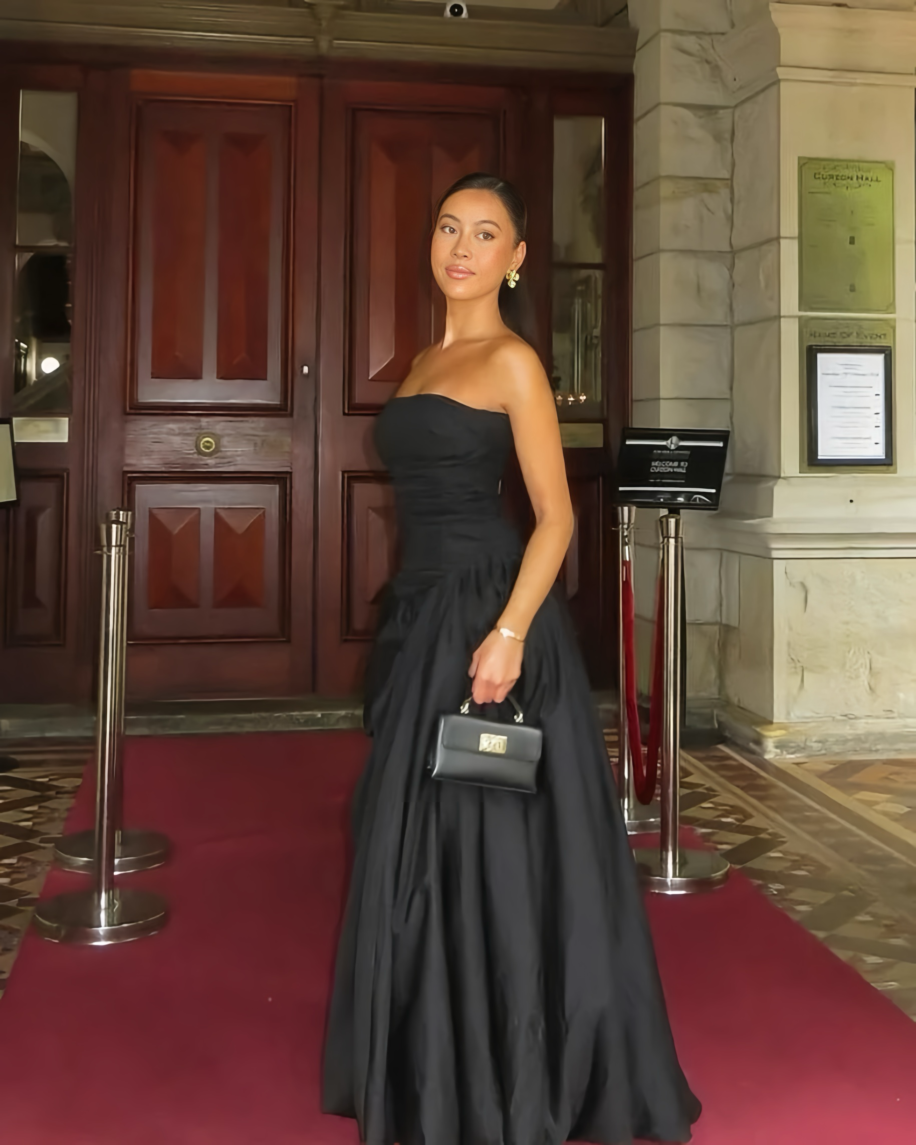 Aje Black Violette Bubble Hem Maxi Dress