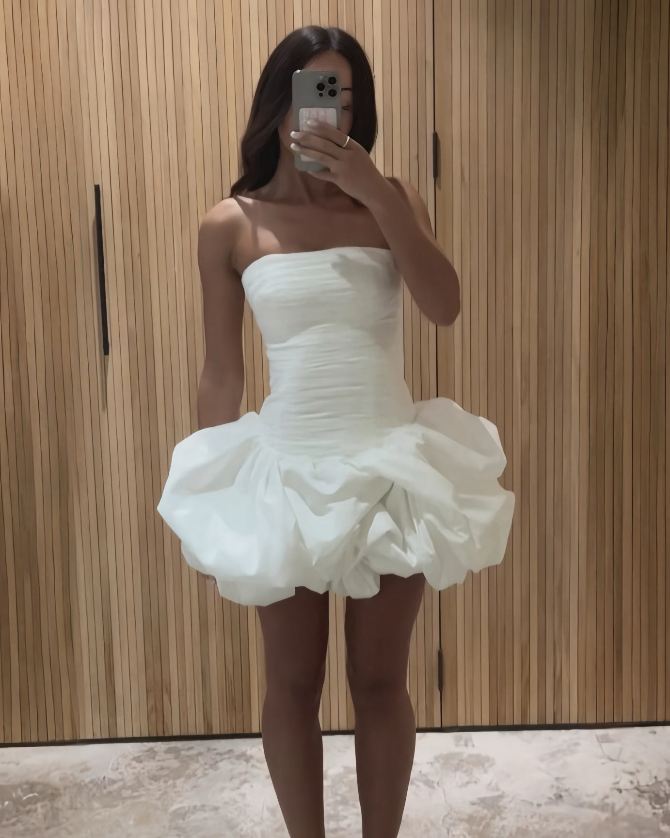 Aje Bubble Hem White Mini Dress