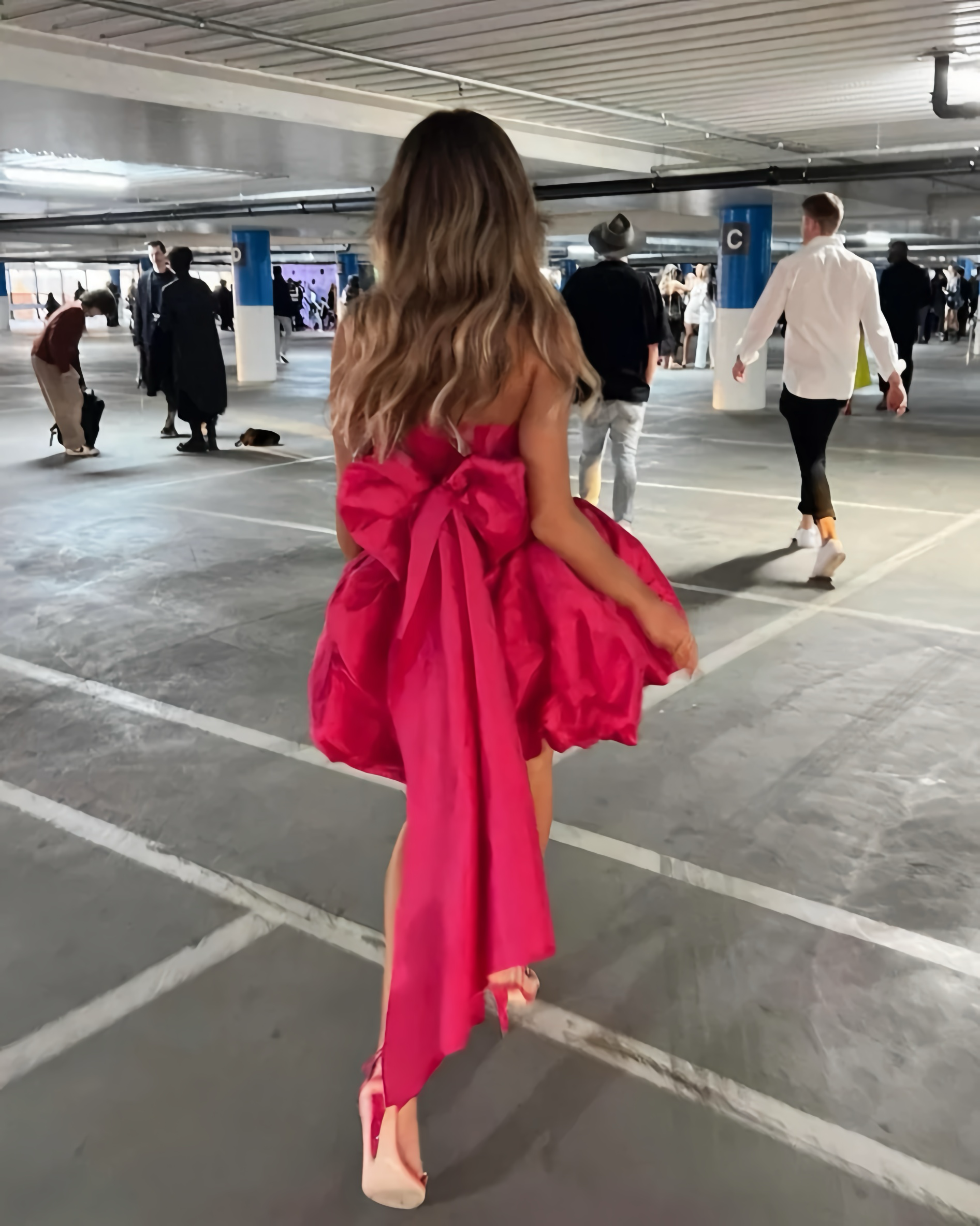 Aje Piacere Bubble Hem Pink Mini Dress