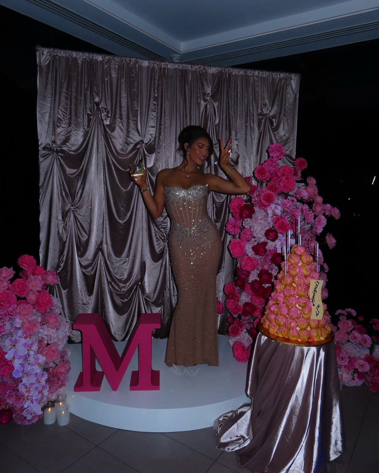 Miss Circle Fatima Nude Maxi Dress