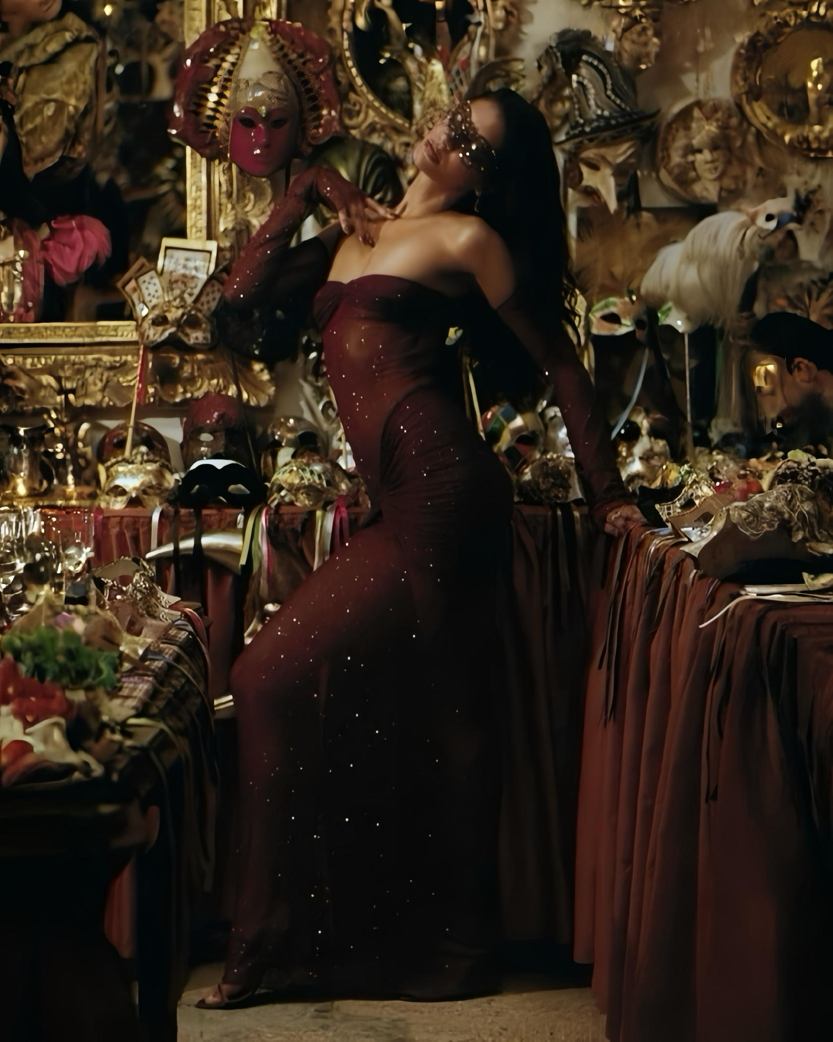 Mirror Palais Starlite Dress in Burgundy