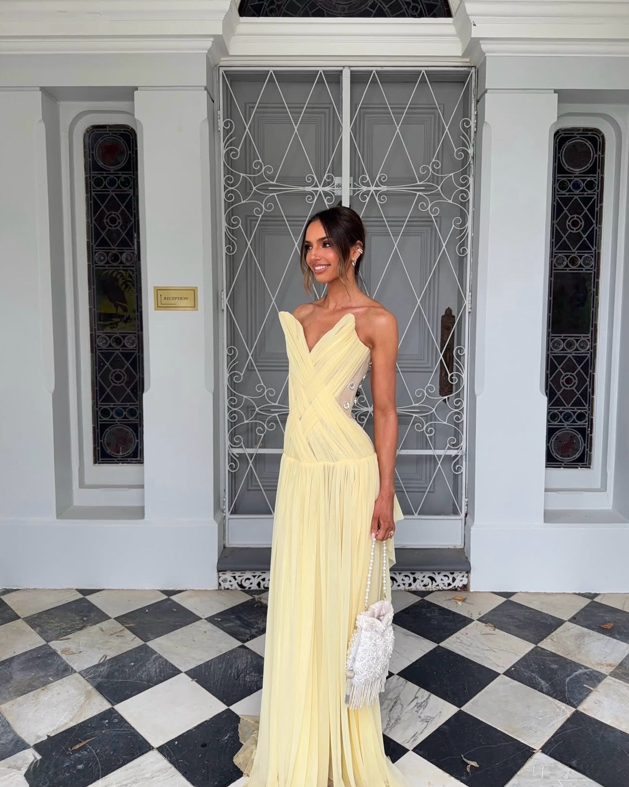 OXA Couture Aurelia gown in Yellow